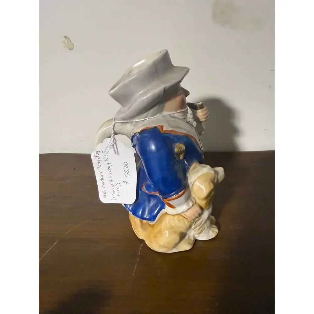 19th Century Toby Jug Man with Dog and Pipe 7